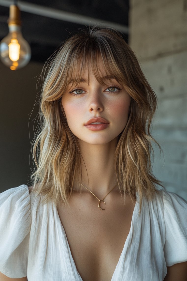Wedge With Curtain Bangs