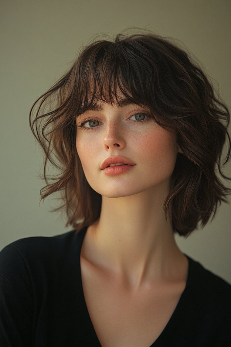 Wispy Bangs Shag
