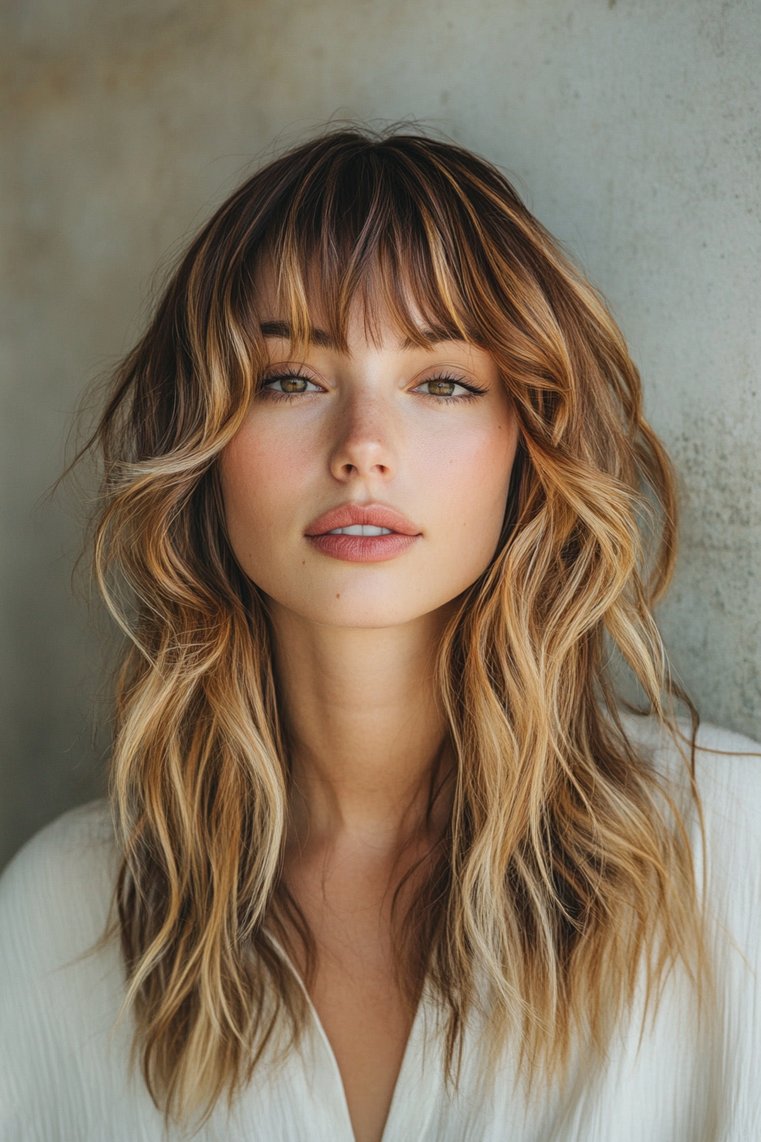 Wispy Bangs With Ombre Hair