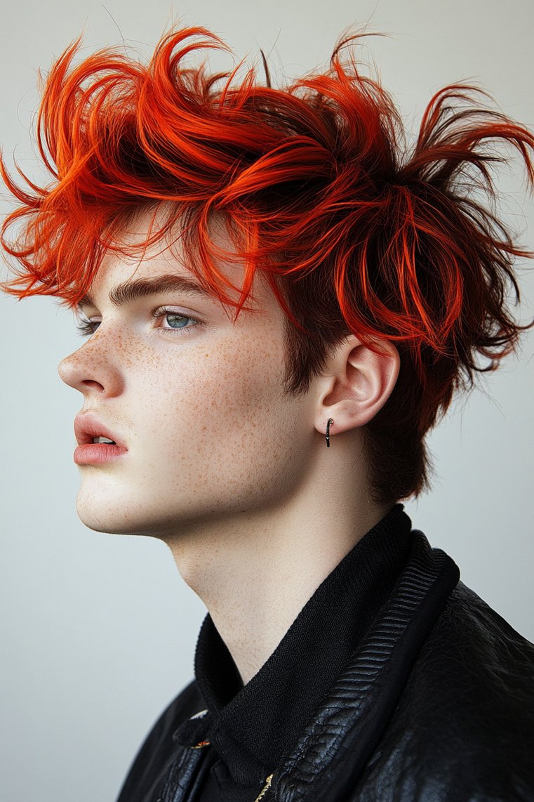 Wolf Cut With Bold Red