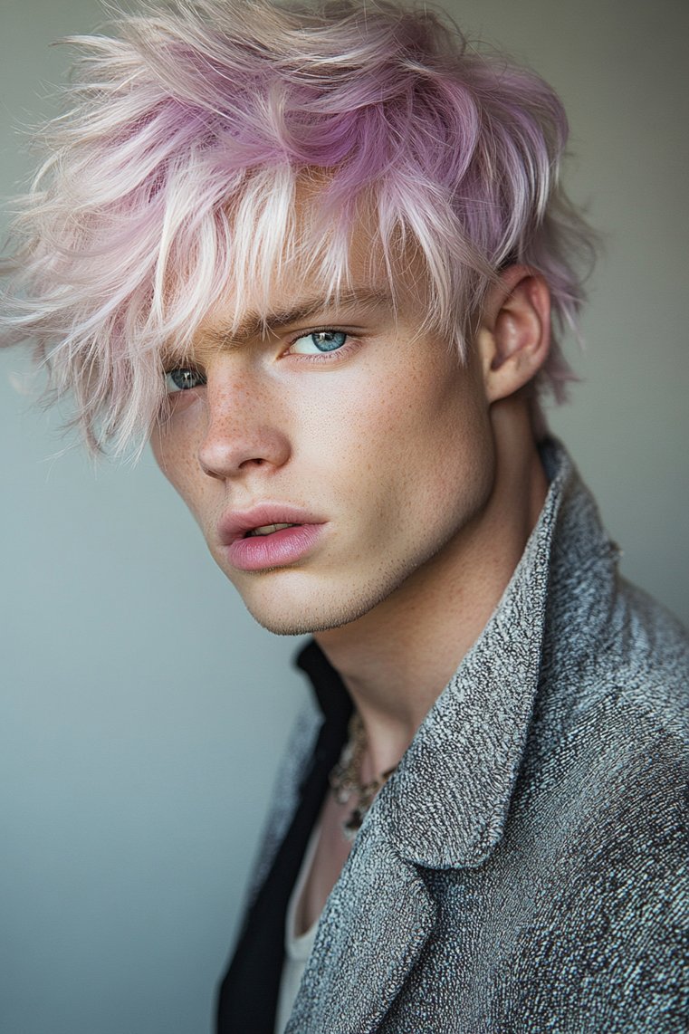 Wolf Cut With Pastel Colors