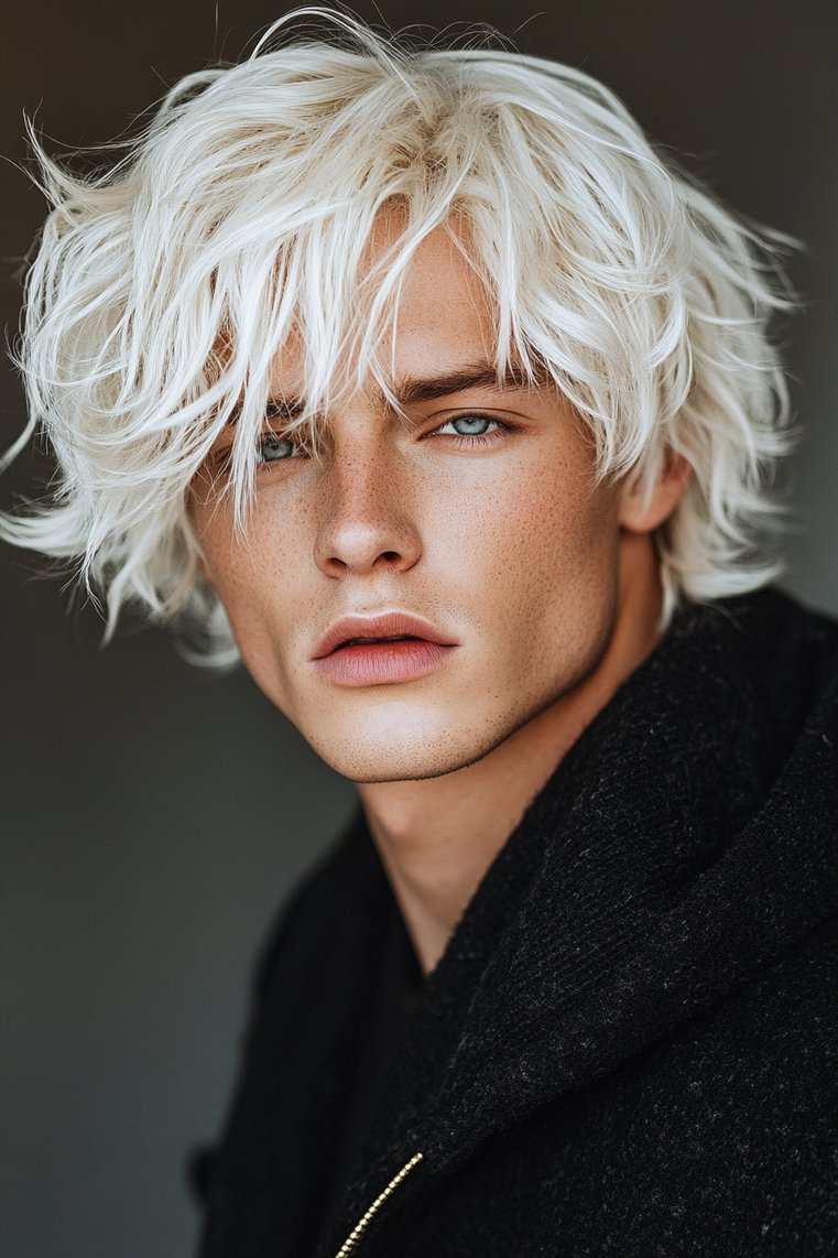 Wolf Cut With Platinum Blonde