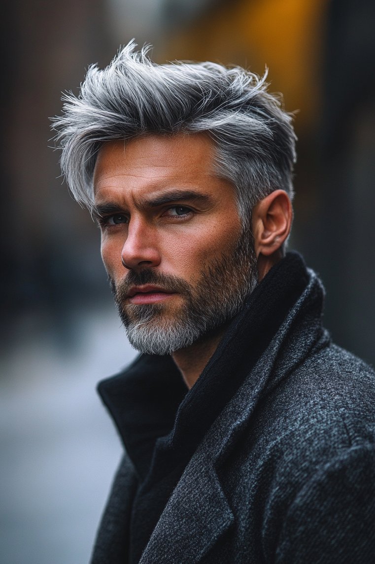 Wolf Cut With Silver Highlights
