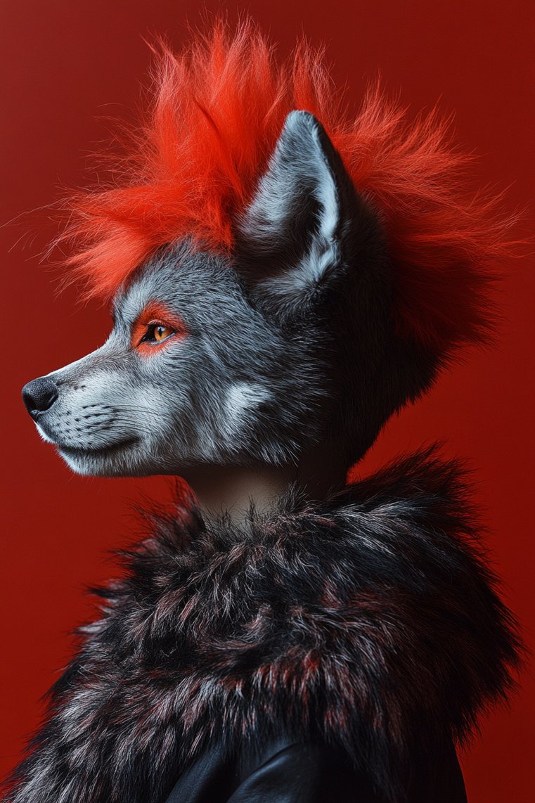 Wolf Cut With an Edgy Mohawk