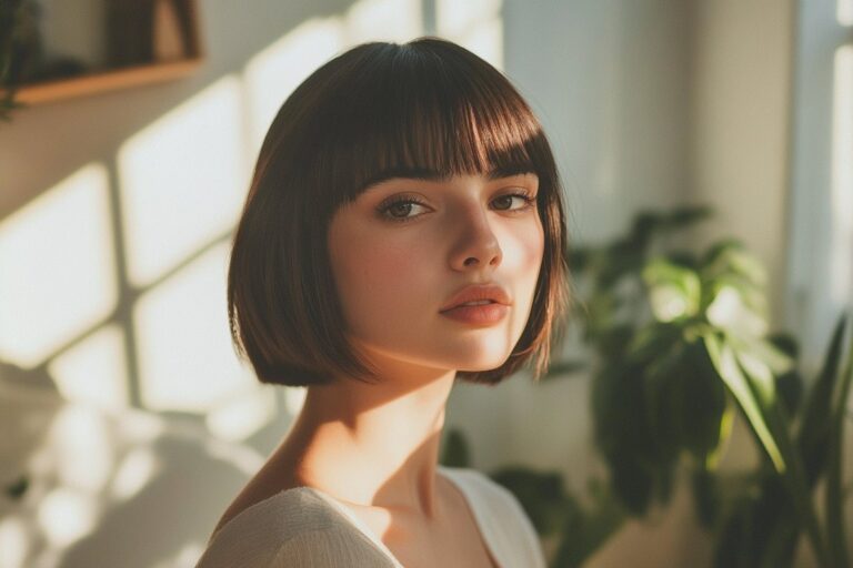 short hair with bangs