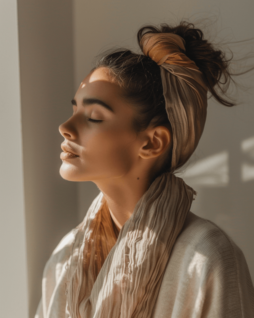 add a scarf hairstyle