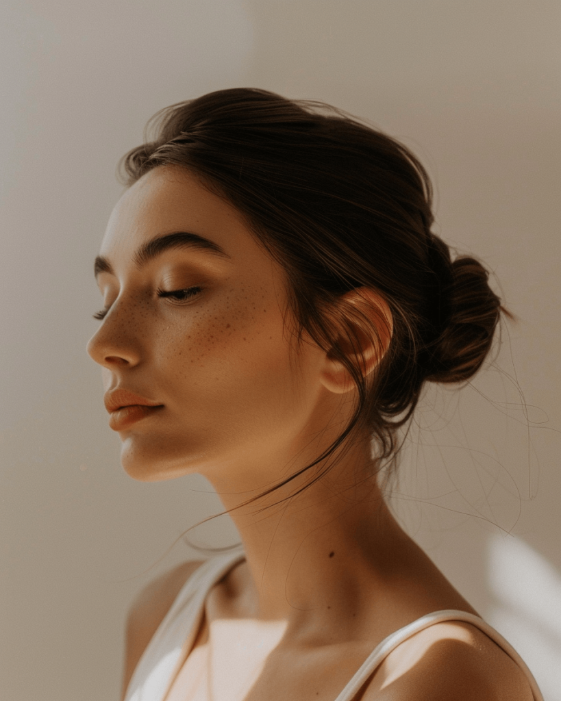 sleek low bun
