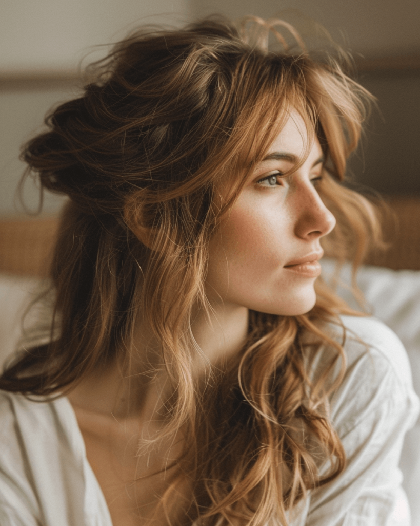 twisted half up half down hairstyle